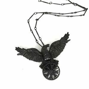 1pc Gothic Black Raven Pendant‎ Necklace  Faux Fashion Jewelry